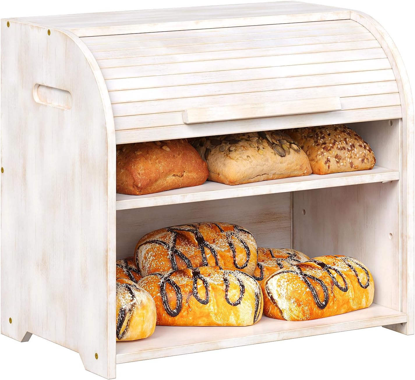 Organiz. pan de bambú 2 capas encimera cocina