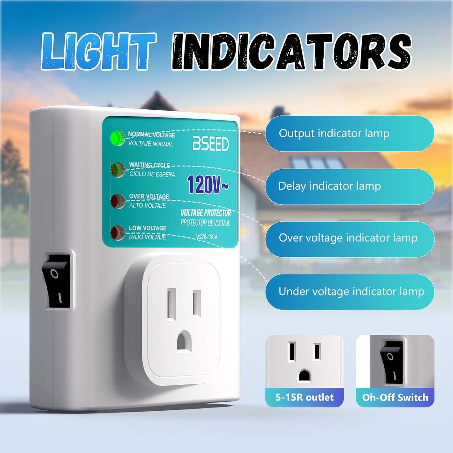Protector sobretensión salida única 15A 120V paquete 2