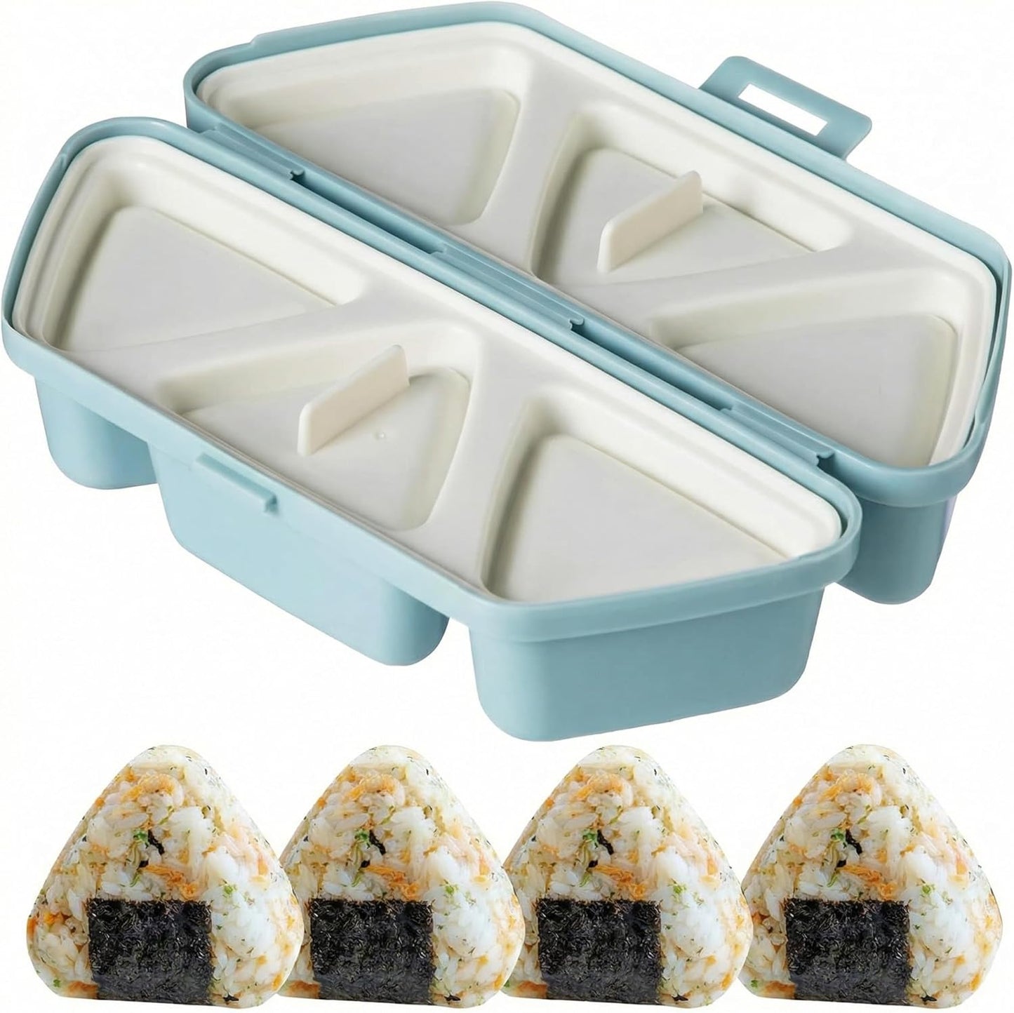 Molde de onigiri triangular 6 en 1 para hacer y almacenar sushi