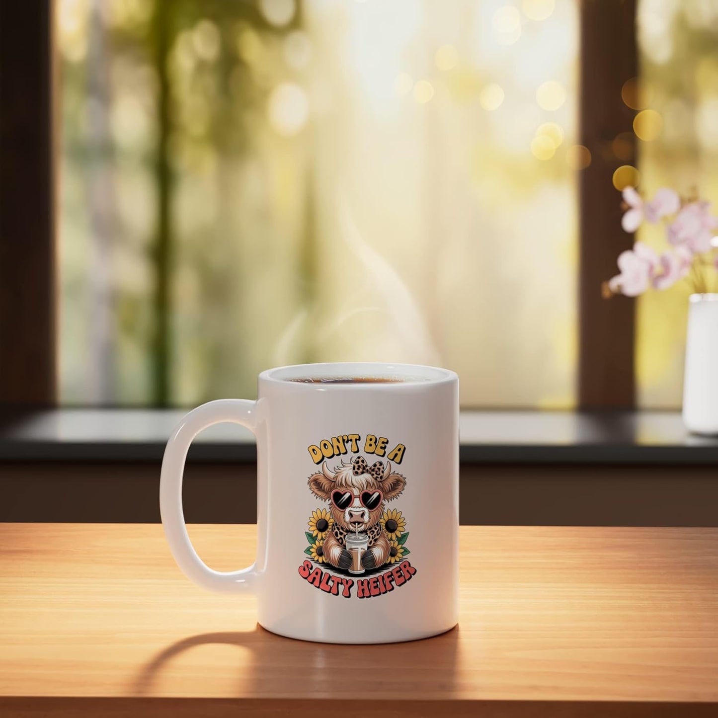 Taza Cerámica Vaca Escocesa Alta Sin Sal