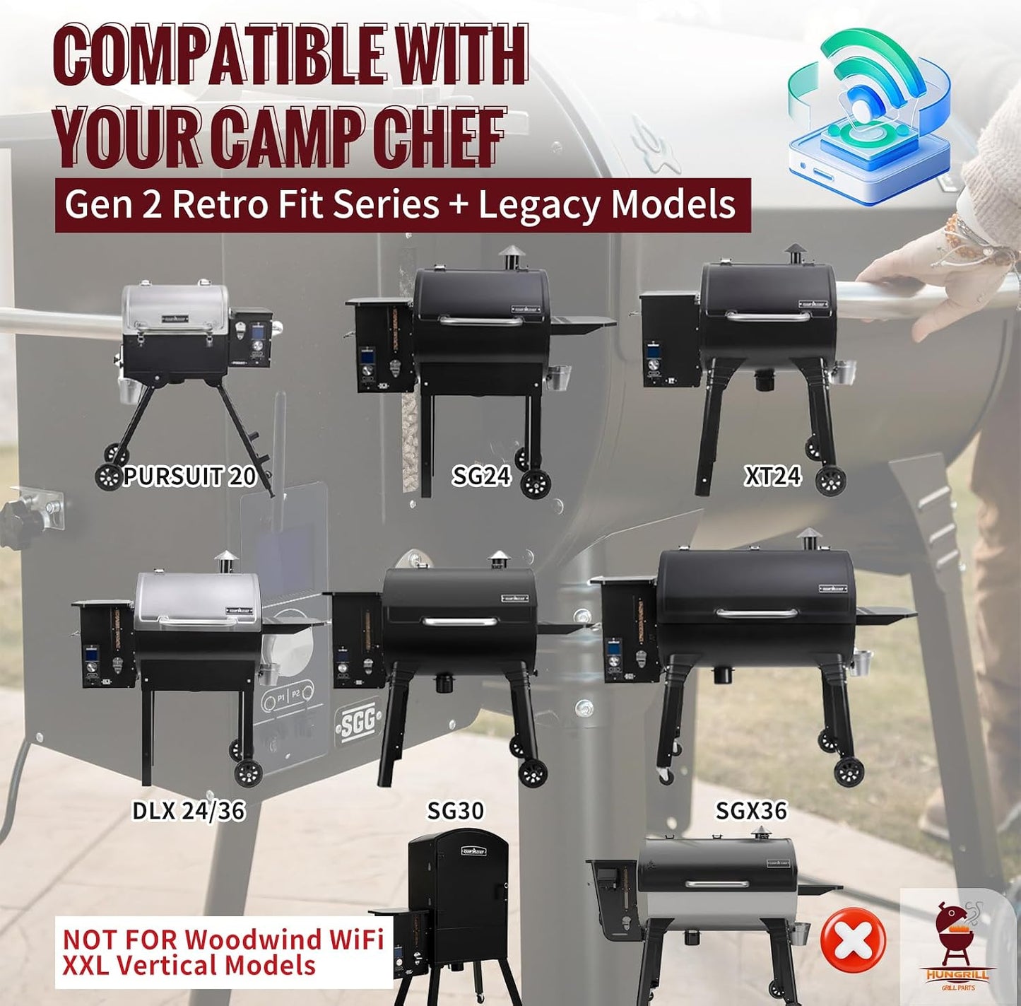 Kit controlador PID WiFi para parrillas Camp Chef con 2 sondas