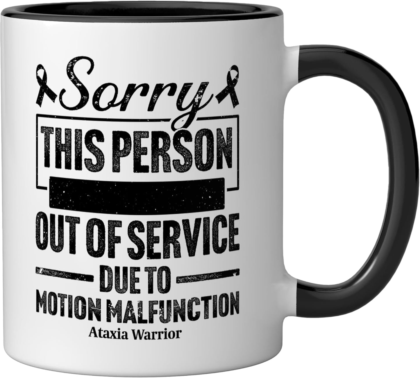Taza Cerámica Ataxia Warrior Negro/Blanco