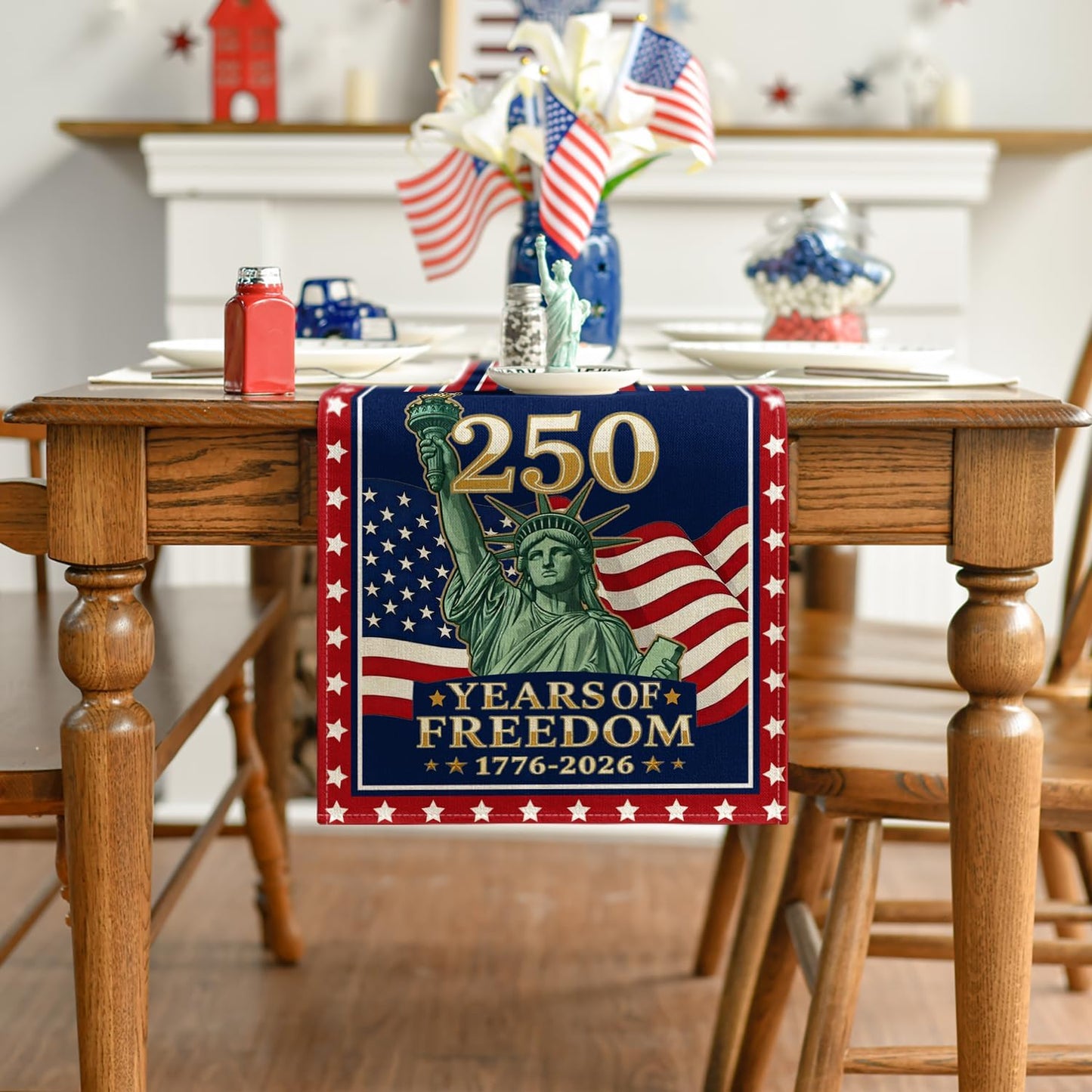 Camino mesa bandera EE.UU. 13x72pulg decoración patriótica