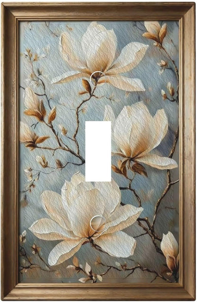 Placa interruptor decorativa magnolia vintage
