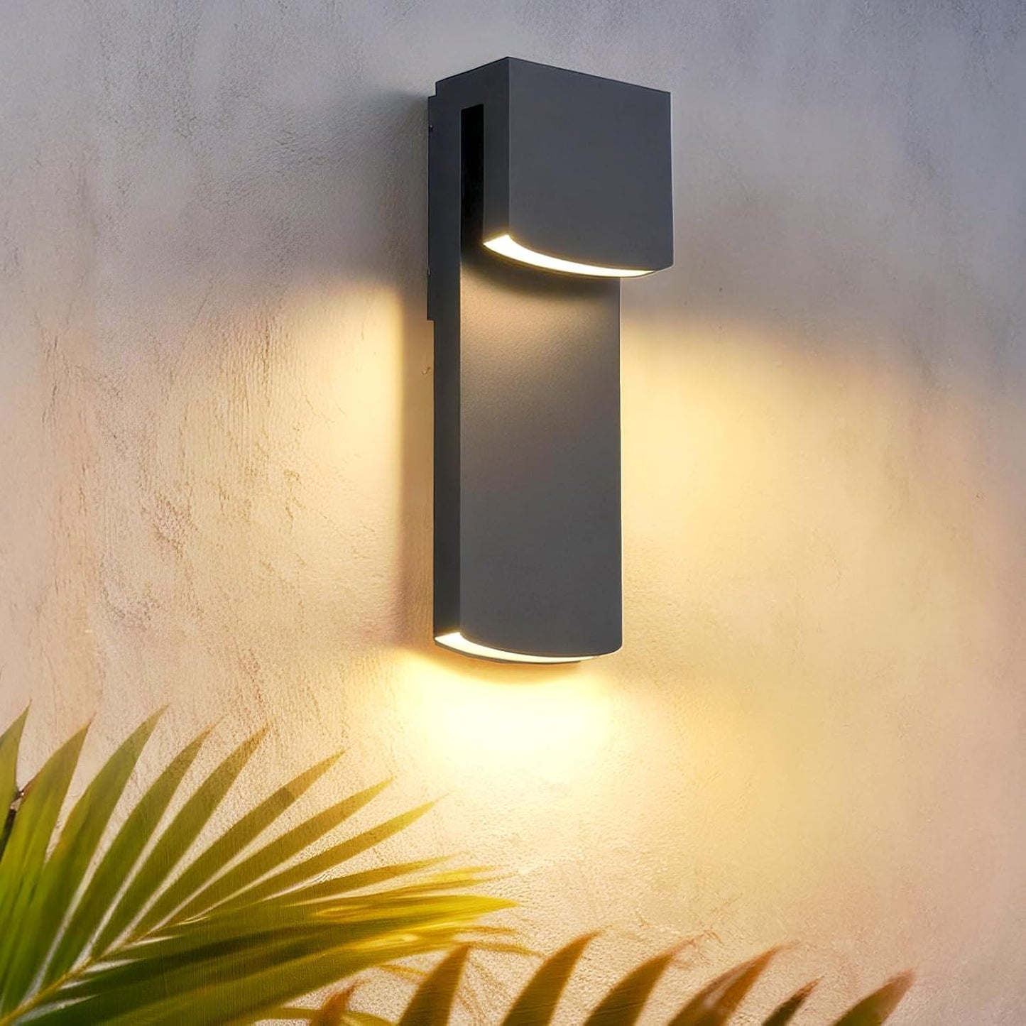Lámpara pared LED IP65 exterior 16W 3000K negro para porche