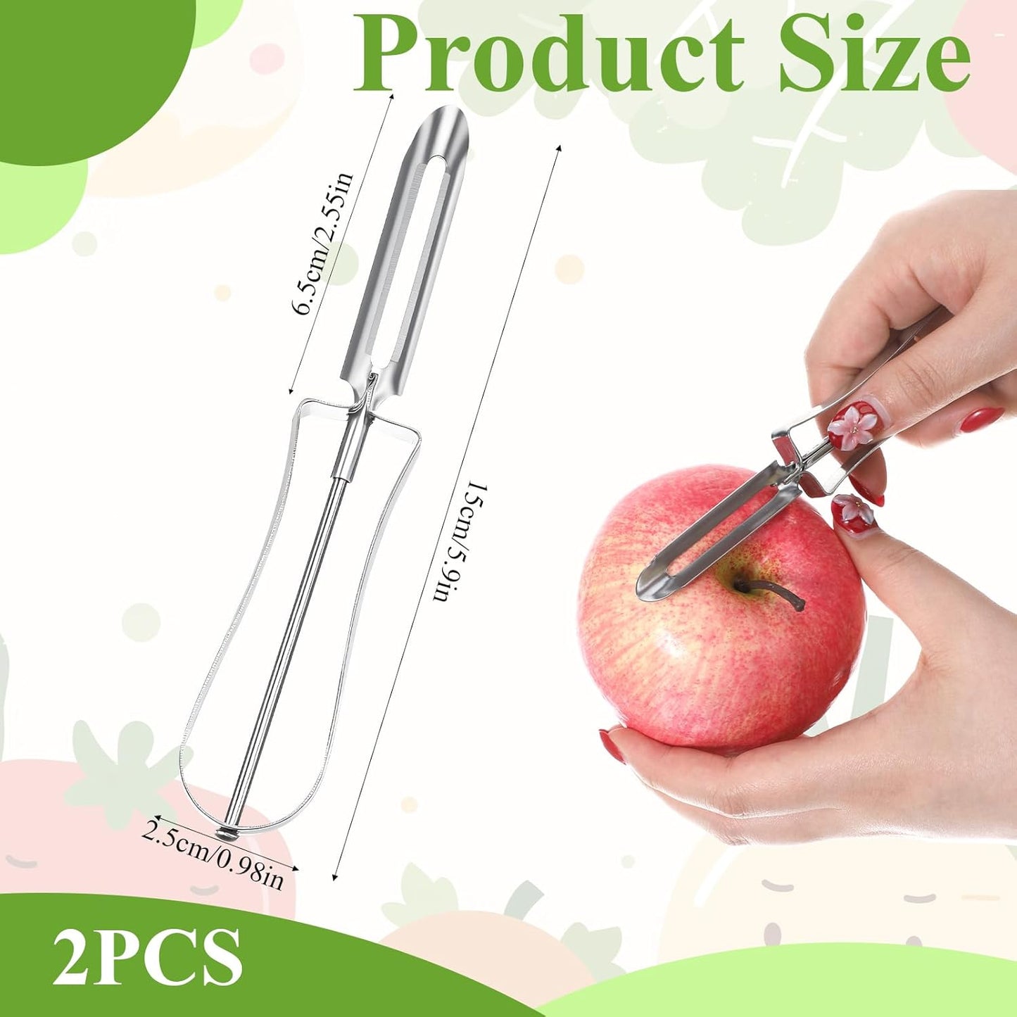 Pelador acero inox ergonómico para zanahoria patata mango