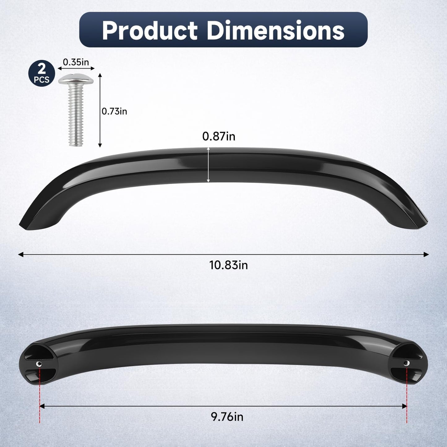 Manija de puerta para microondas negra compatible con Frigidaire Electrolux Select