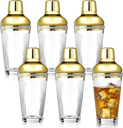 Juego de 6 cocteleras de vidrio 15 oz a prueba de fugas