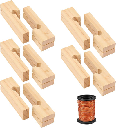 Kit herramientas albañilería 10 bloques madera 4pulg cuerda 164ft