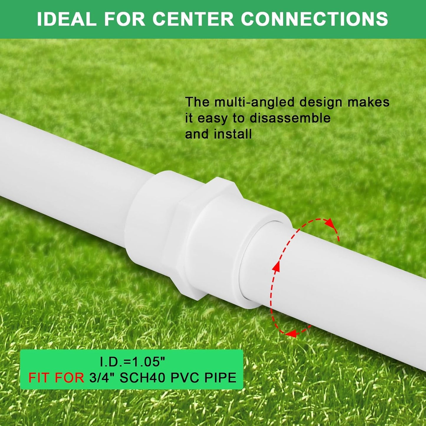 10 Conectores PVC Sch40 3/4pulg Enchufe x Rosca Hembra