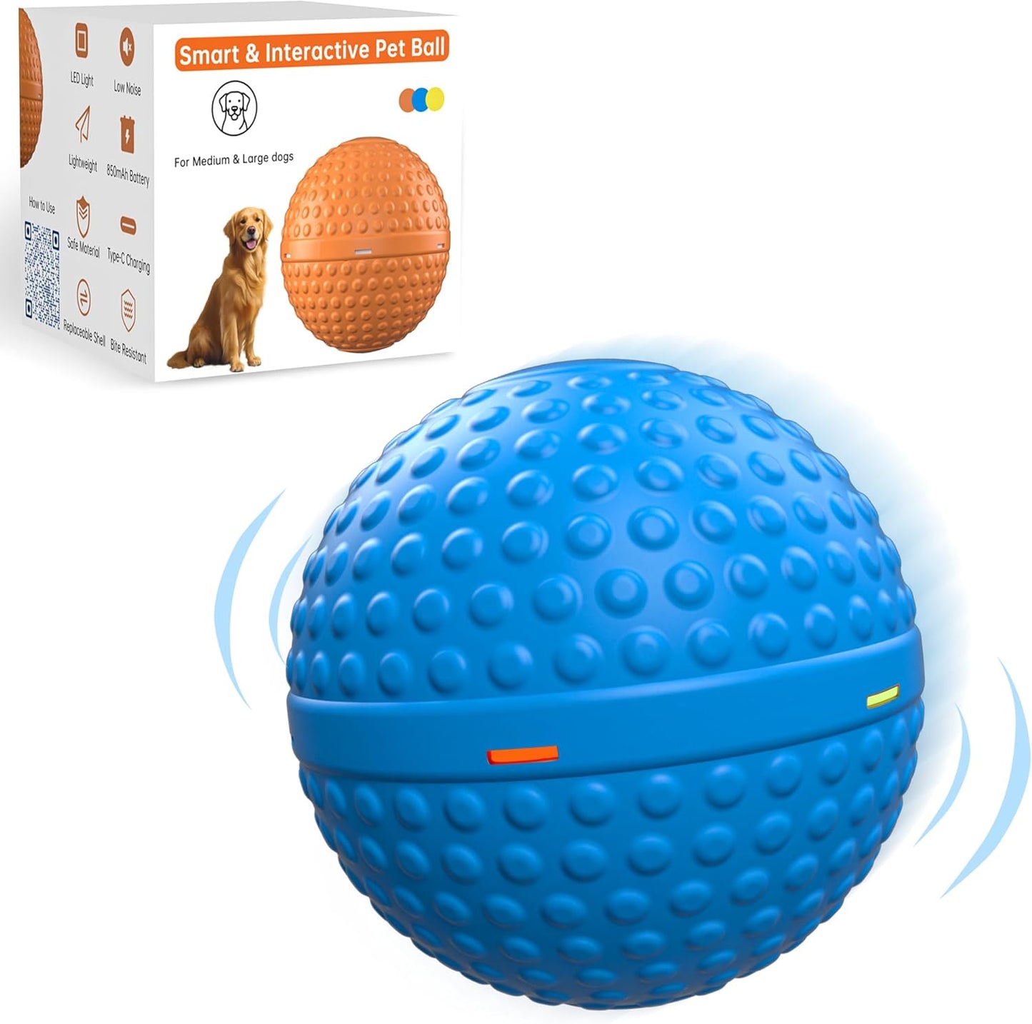 Bola rodante para perros impermeable IPX7 goma alimenticia