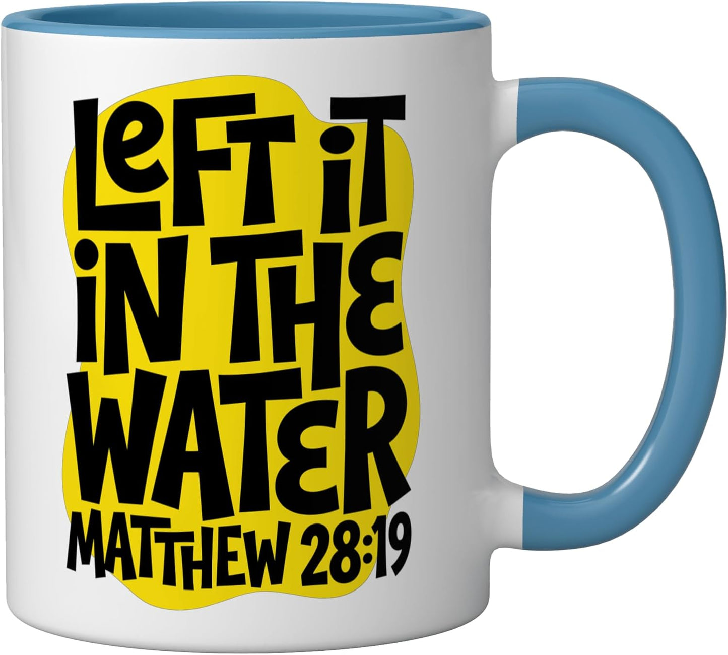 Taza Cerámica Blue/White Matthew 28:19 Amarillo