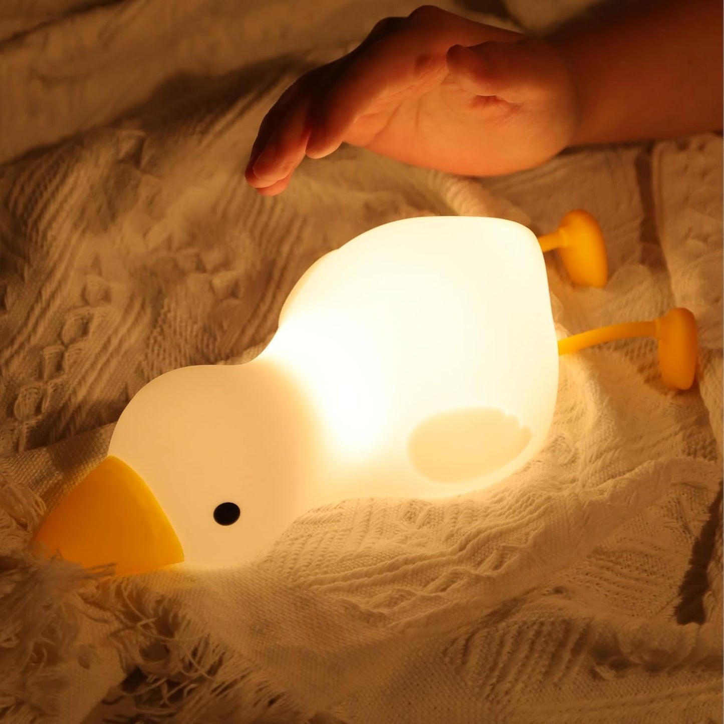 Luz Nocturna Ganso Regulable 3 Colores Táctil Recargable