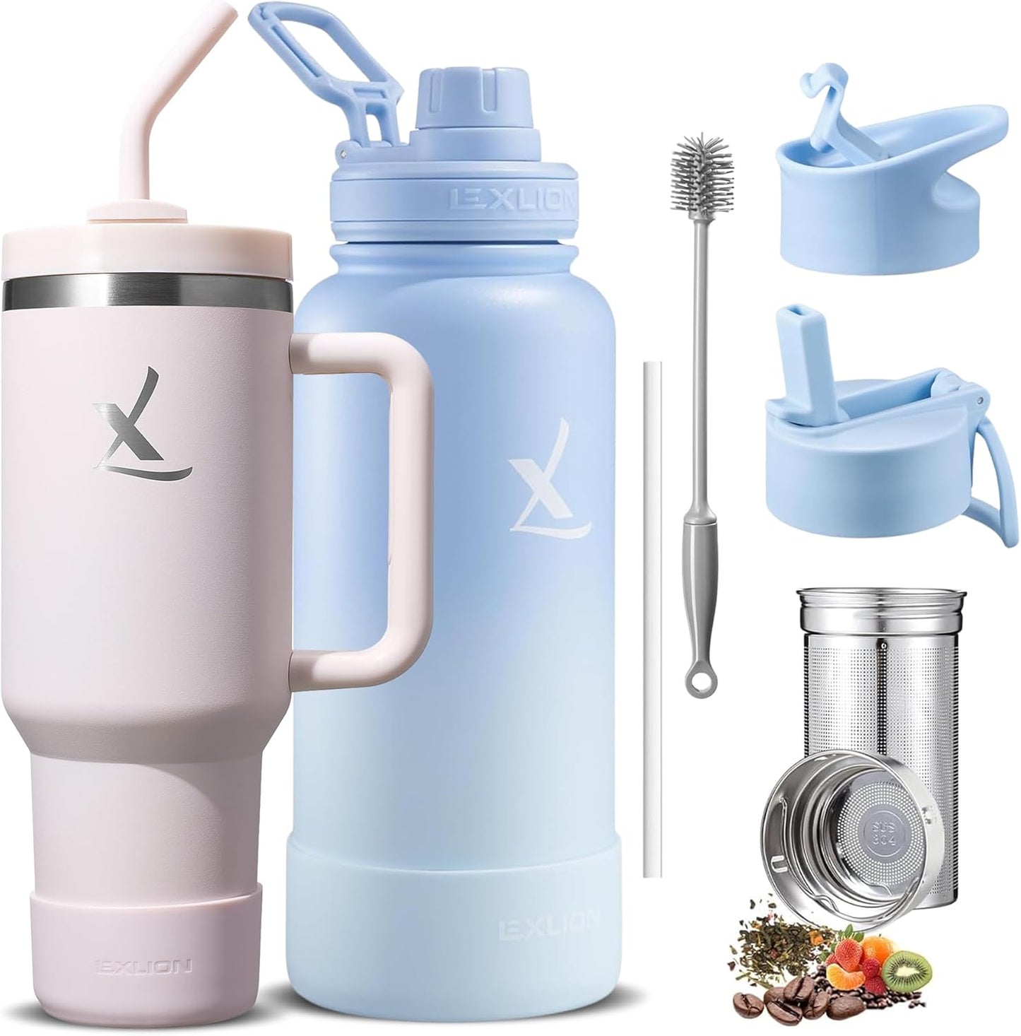Botella agua infusor té 32oz vaso FlowOne 40oz acero inox