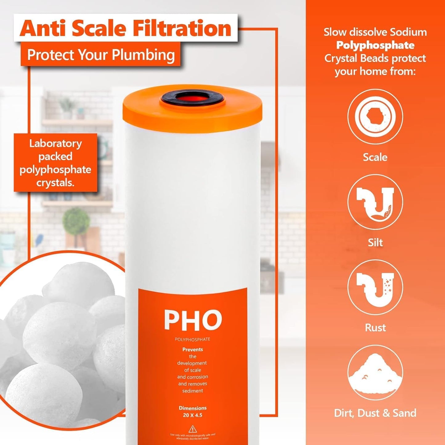 Filtro agua casa 3 etapas reemplazo 4.5x20pulg