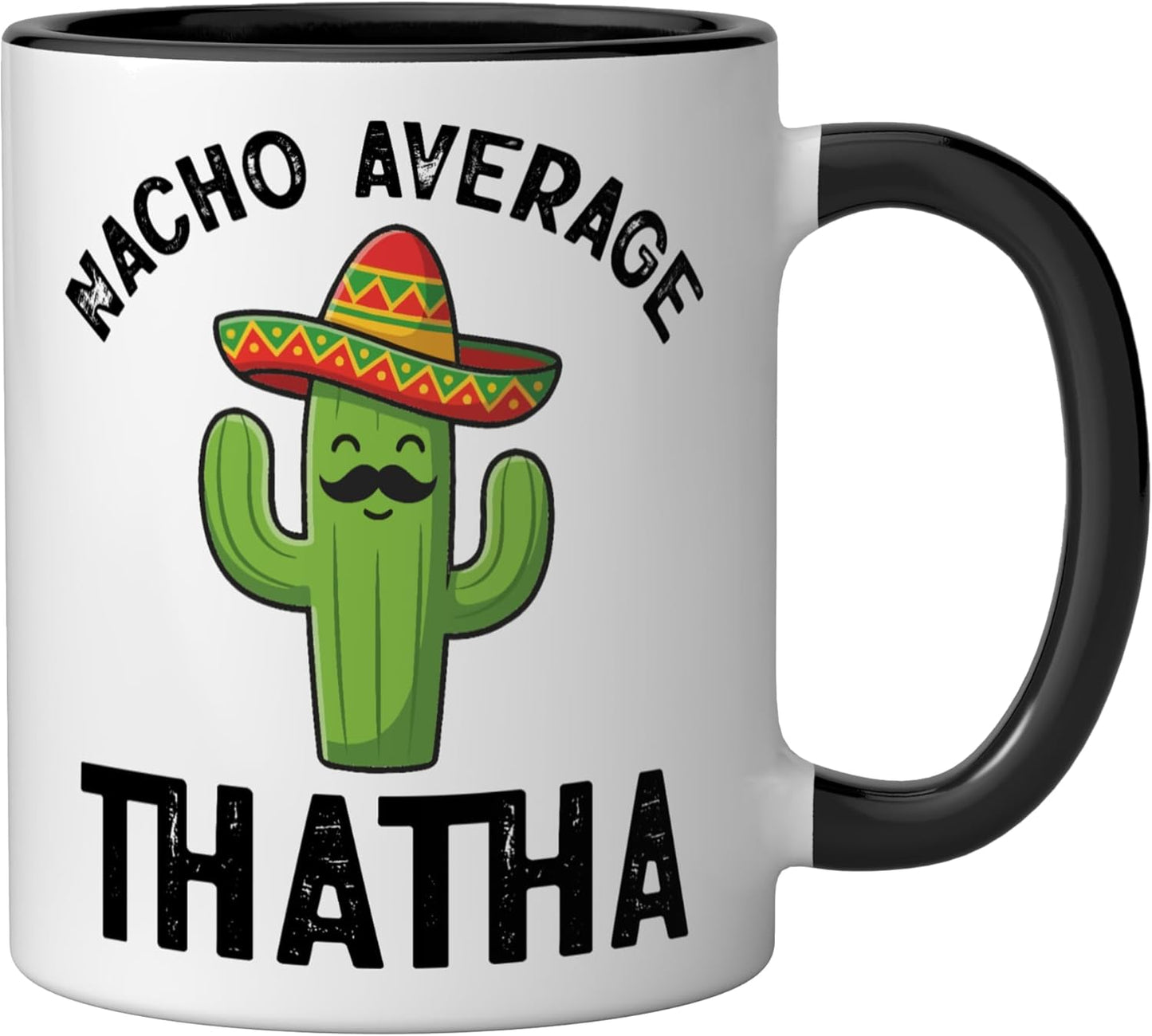 Taza cerámica Nacho Average THATHA abuelo mexicano negro/blanco