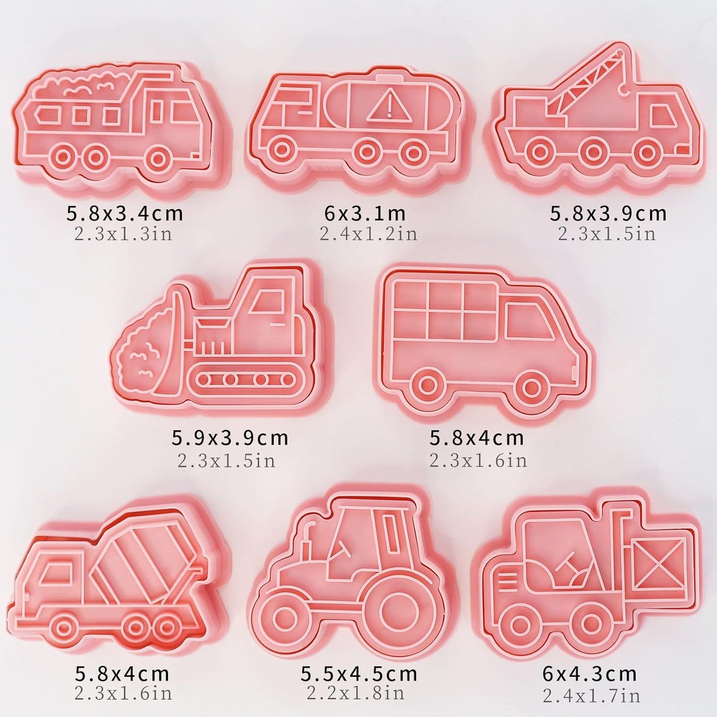 8 Pzas Molde Galletas Camión Vintage para Niños