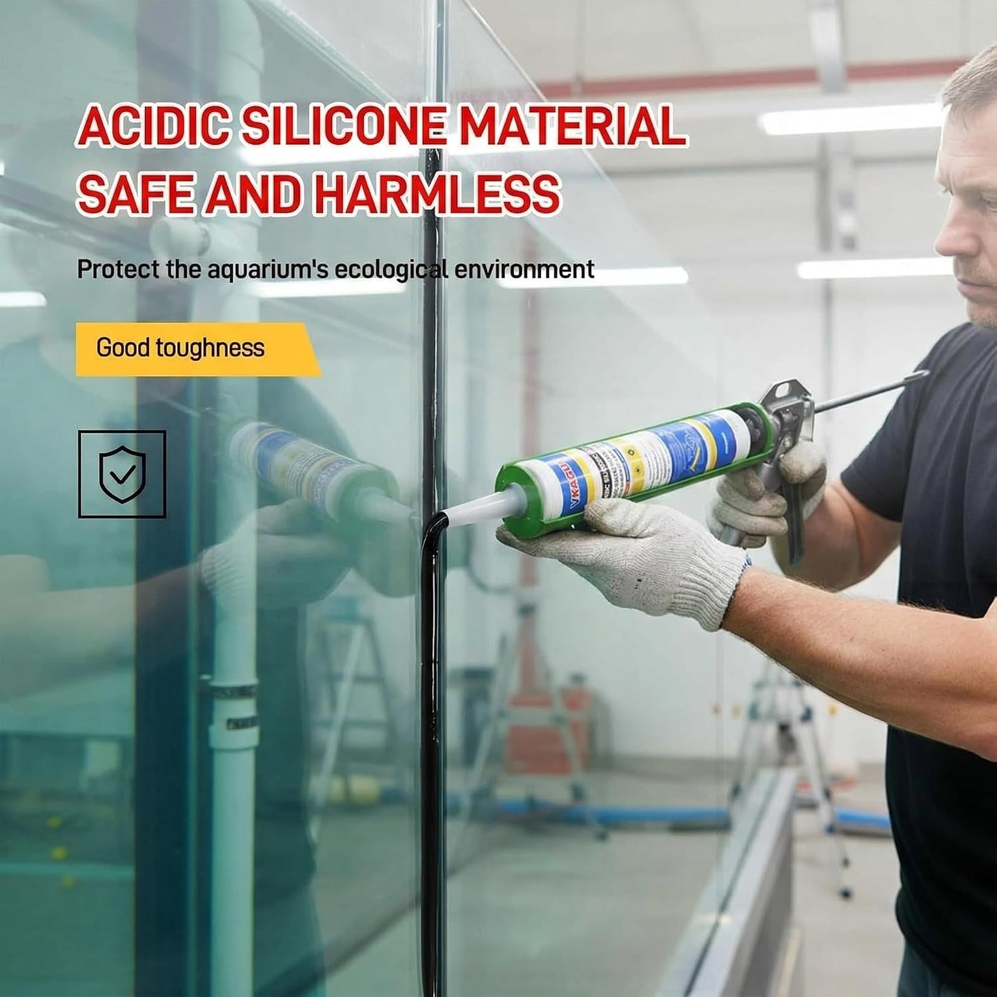 Sellador silicona acuario negro impermeable