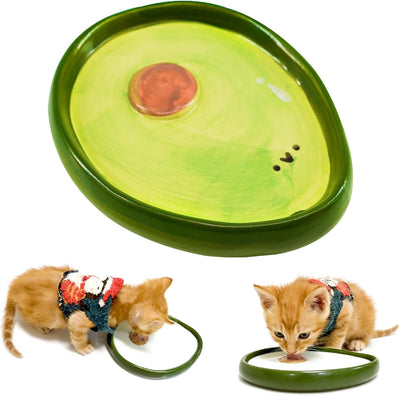 Cuenco destete gatitos y cachorros cerámica plato plano