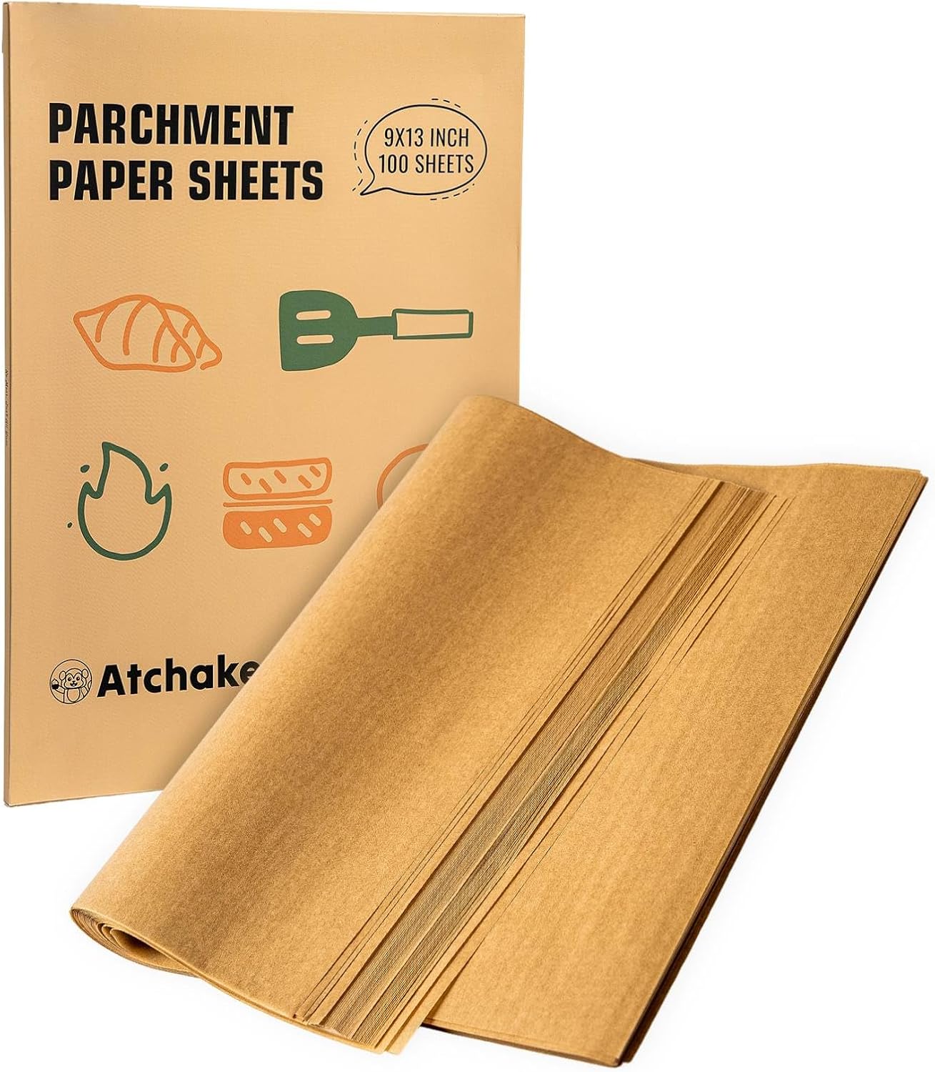 Papel pergamino marrón 9x13pulg antiadherente para horno y freidora