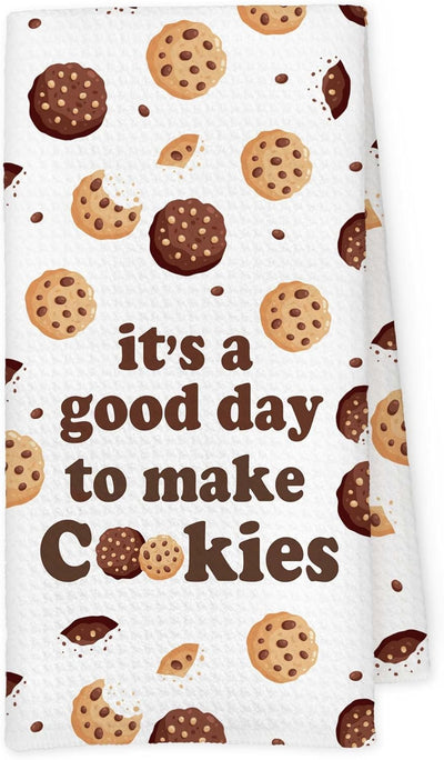 Toallas de cocina para hornear con texto "It's a Good Day to Make Cookies"