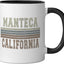 Taza cerámica Retro Manteca California negra/blanca