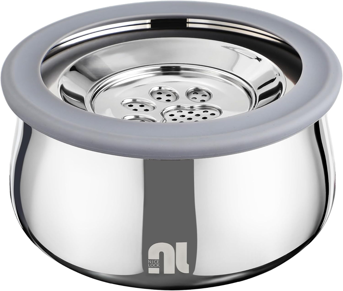 Cuenco agua perro 3L acero inox doble pared flotador