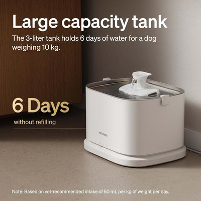 Fuente agua perros silenciosa acero inox 3L con app