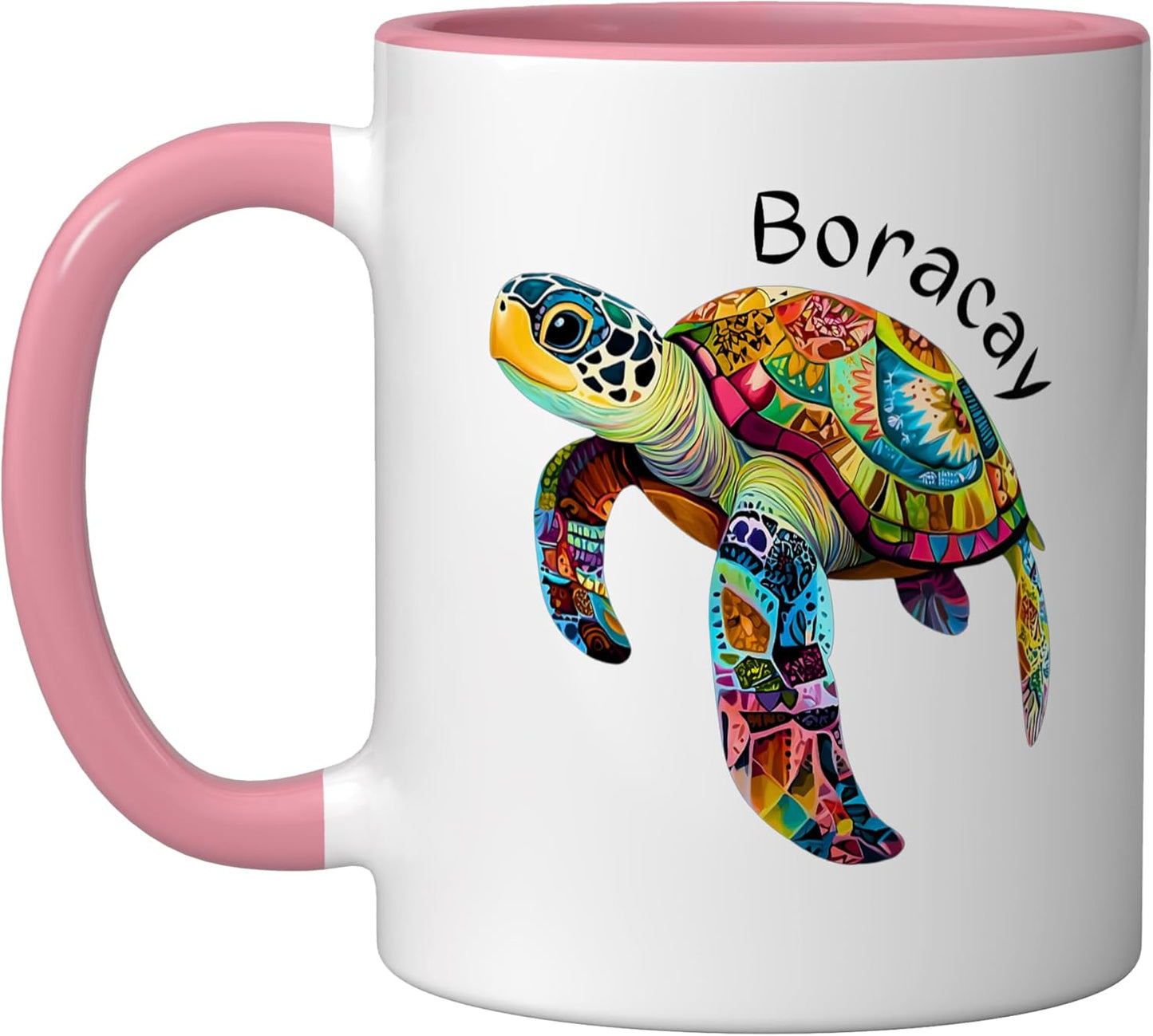 Taza cerámica Boracay Filipinas rosa/blanca