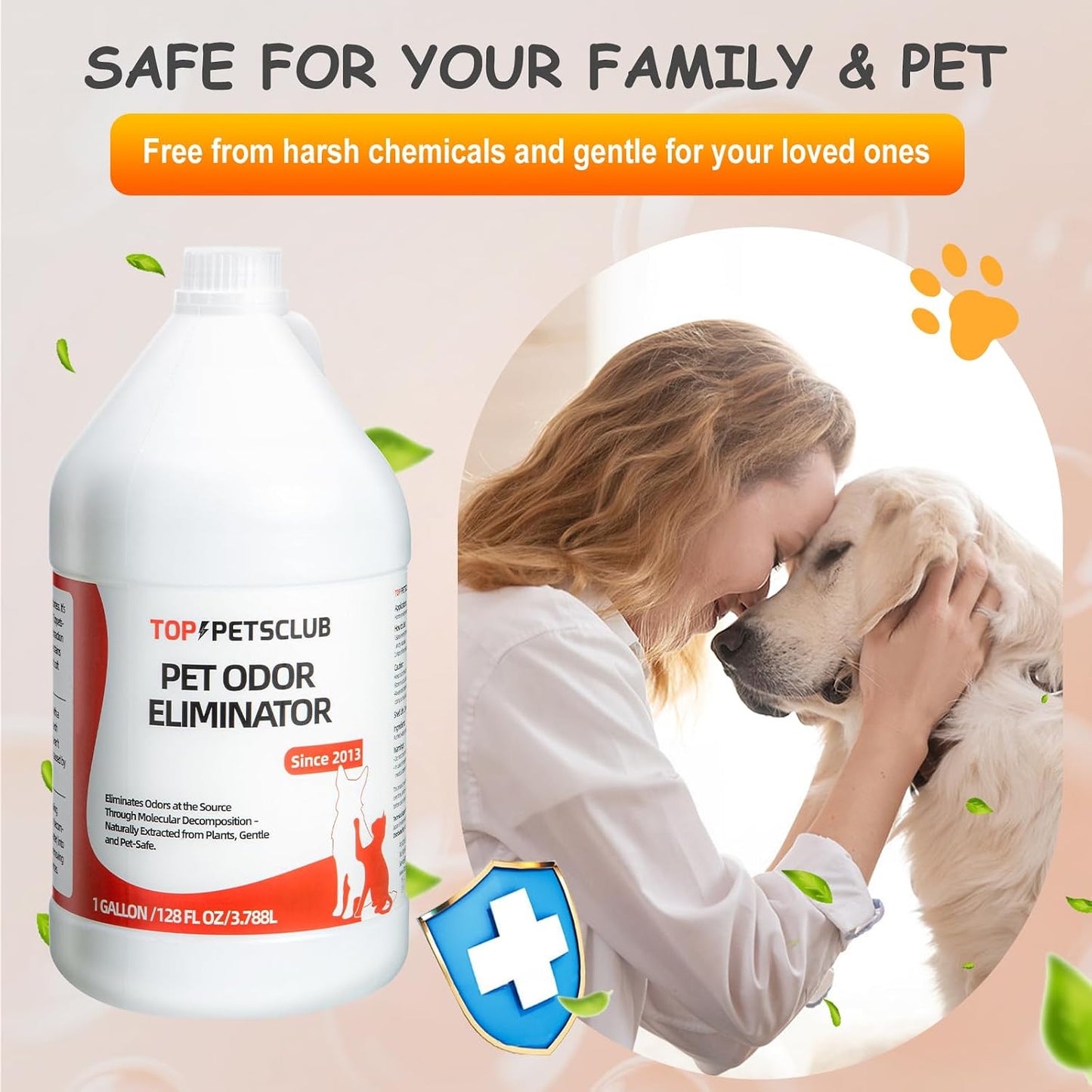 Spray elimina olor mascotas para alfombra y coche 128oz