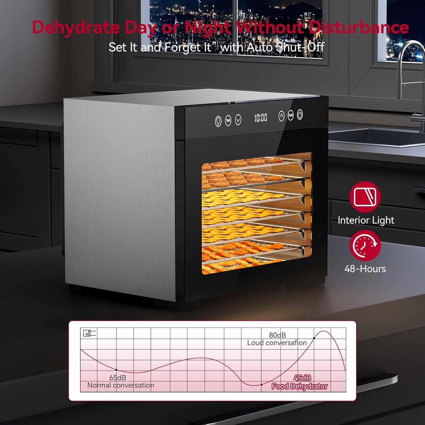 Deshidratador 8 bandejas acero inox 650W con control temperatura