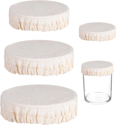Paquete de 4 fundas de tela para tarros de masa madre reutilizables