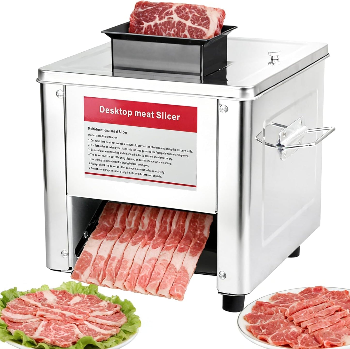 Máquina cortadora carne 850W acero inox 3en1 uso domestico