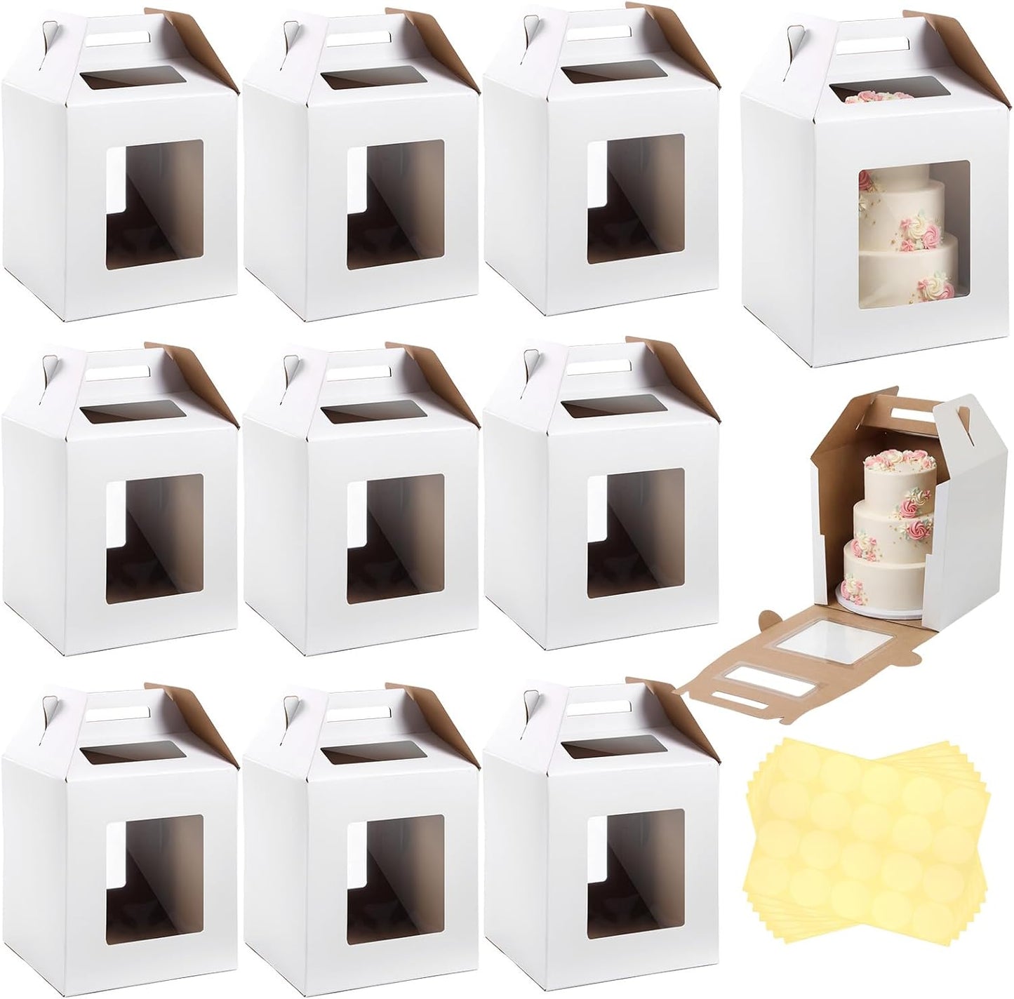 Pack 10 Cajas Altas Tartas 16x16x18pulg Con Ventana