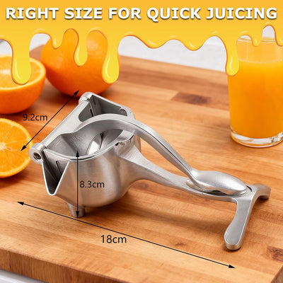Exprimidor de fruta fresca de aluminio con agarre ergonómico antideslizante
