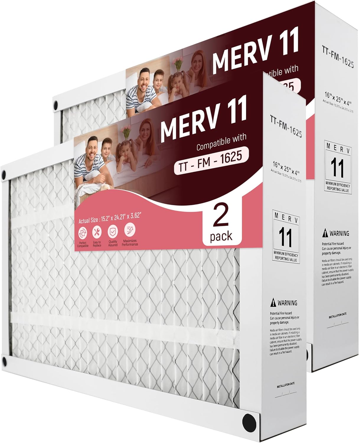 Filtro aire MERV 11 16x25x4 comp TopTech Carrier paq 2