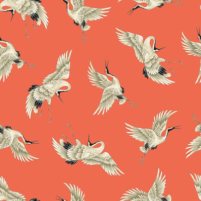 Papel tapiz grúa japonesa vintage 17.7x118pulg autoadhesivo
