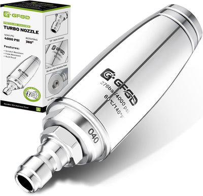 Lavadora presión acero inox 4000psi boquilla turbo 360°