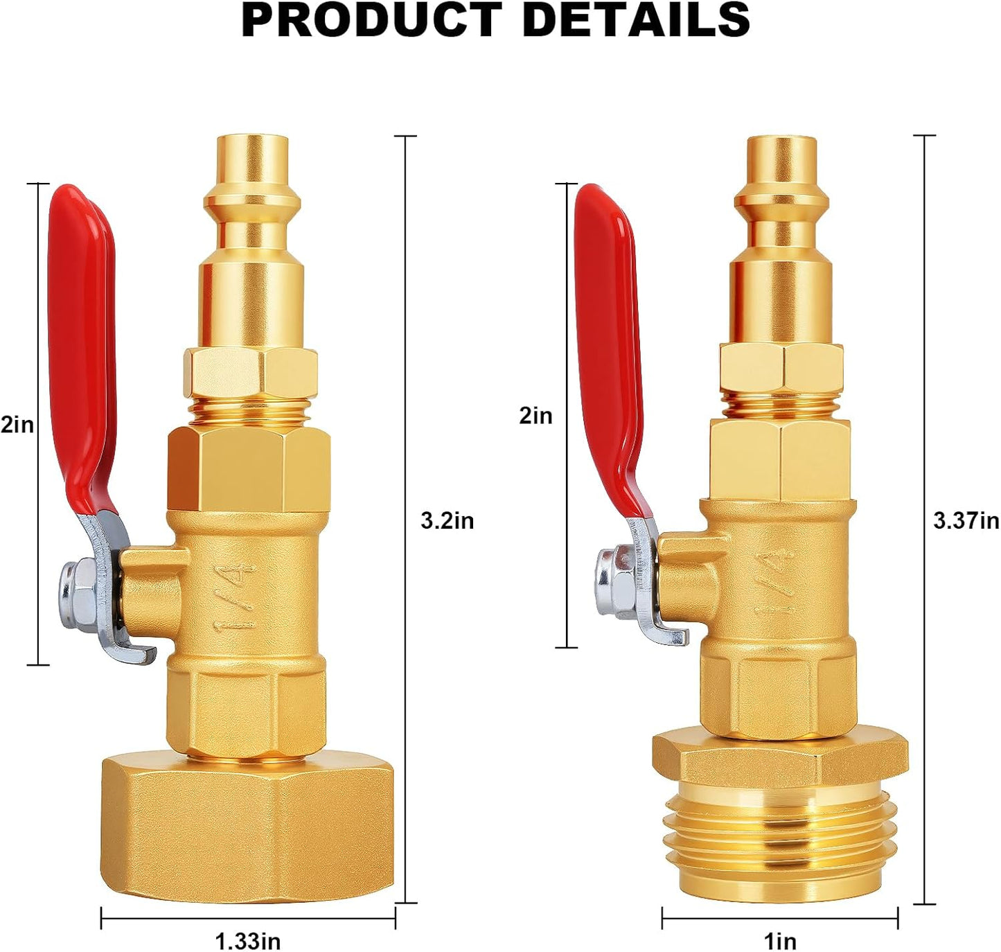 Adaptador válvula bola 1/4 a 3/4 pulg latón GHT