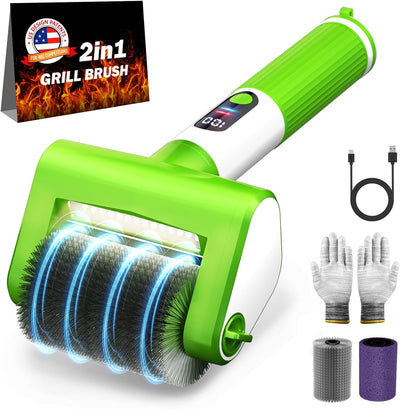Cepillo eléctrico parrilla 800 RPM LED 2 velocidades recargable