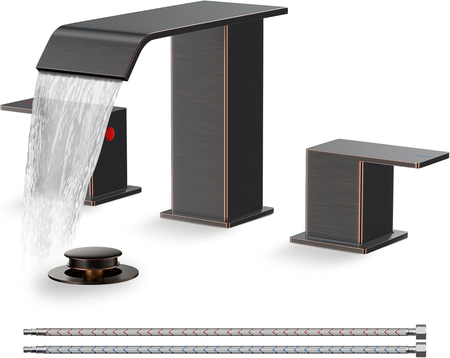 Grifo baño bronce 8pulg con drenaje desplegable