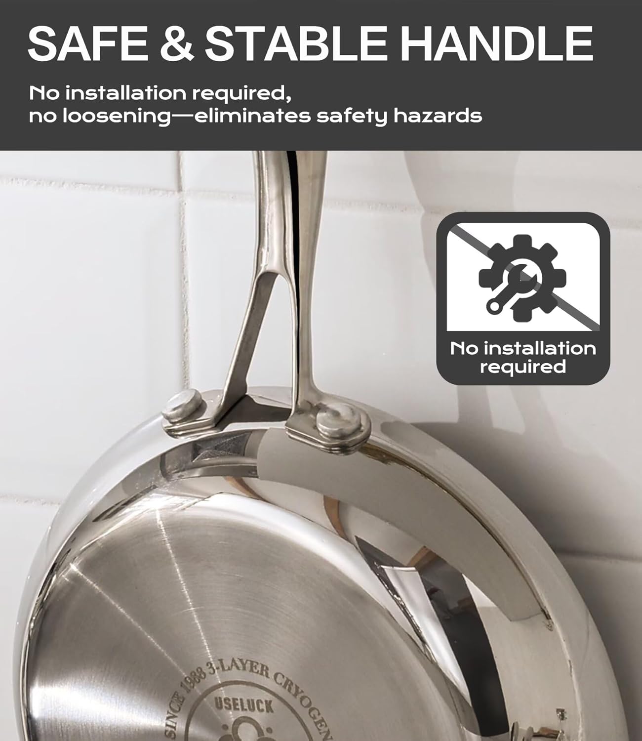 Sartén Acero Inox 12pulg Base 3 Capas Tapa Calentamiento Rápido