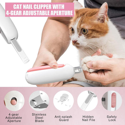 Cortaúñas para gatos con 3 niveles de seguridad 0.4-1.138pulg