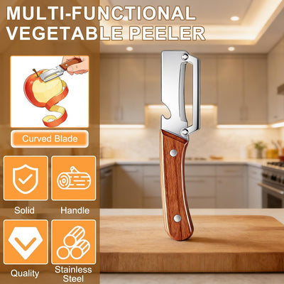 Pelador multifuncional de verduras y frutas con hoja de acero inoxidable