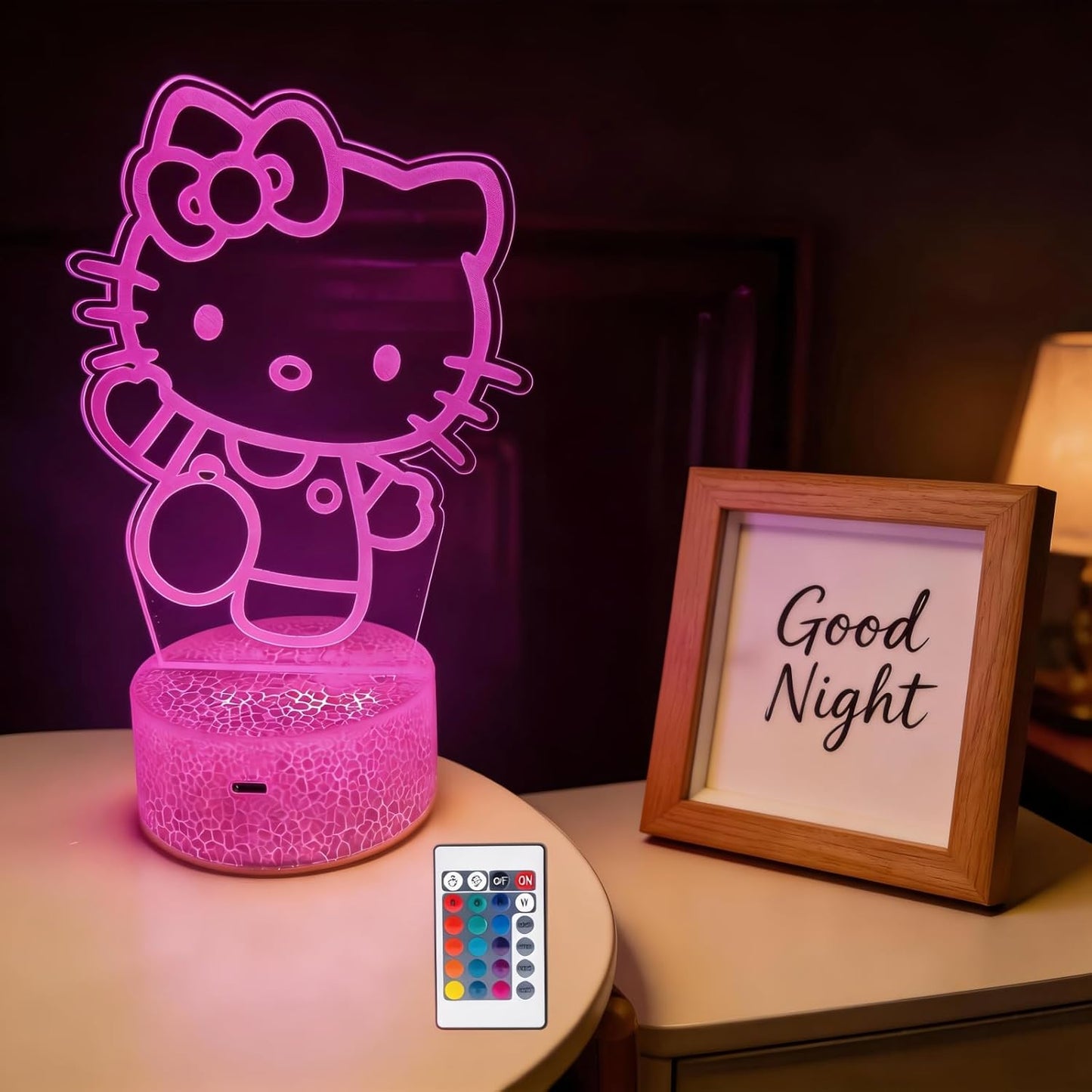 Luz Nocturna Gato Anime 16 Colores Control Remoto