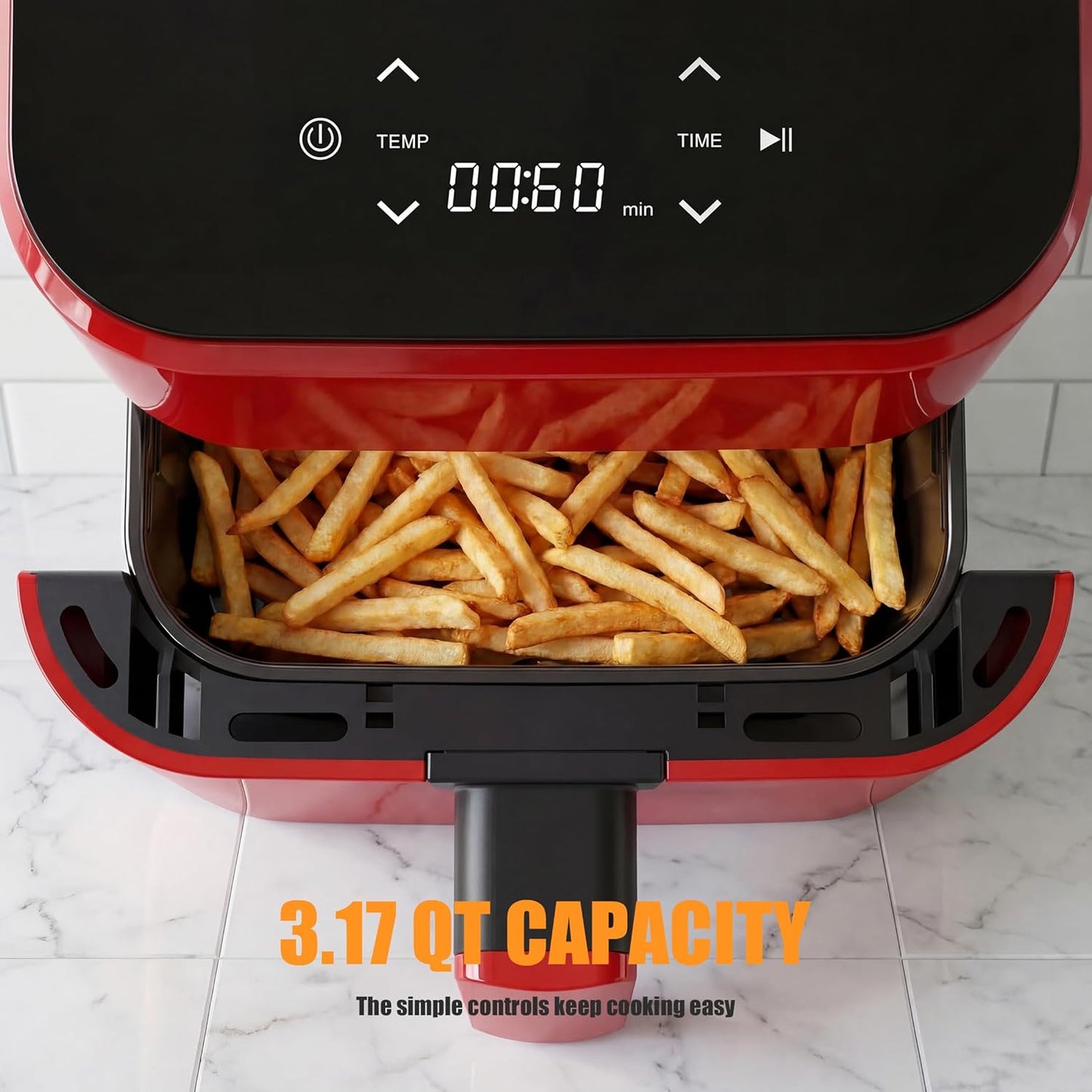 Freidora de aire digital compacta 3 cuartos de galón con apagado automático