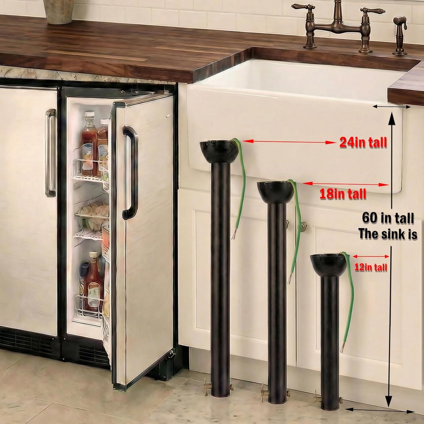 Barra extensión ventilador techo varilla bola 1pulg