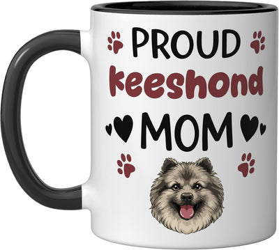 Taza cerámica para amantes del Keeshond negro/blanco