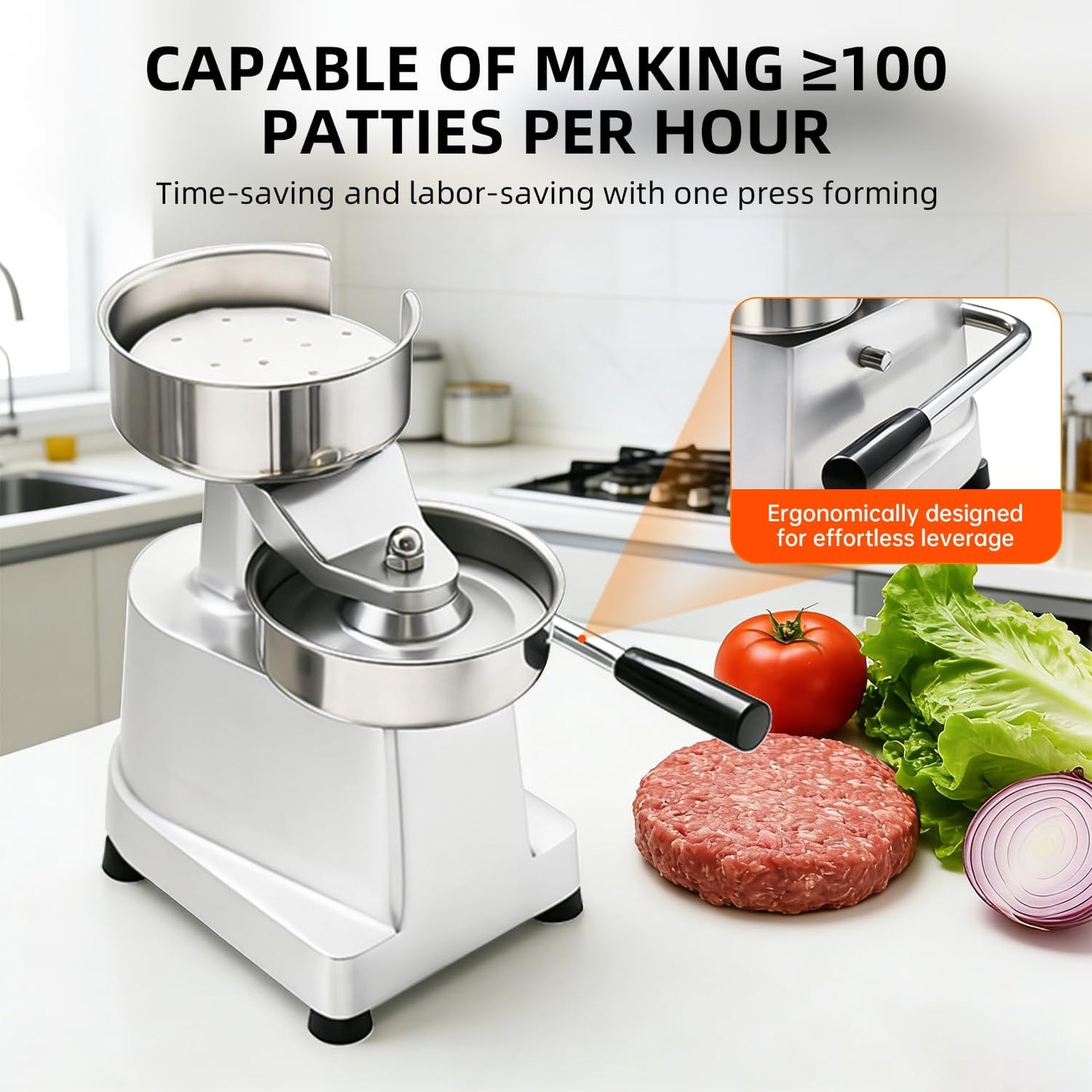 Máquina hamburguesas acero inox 5pulg 1000 papeles
