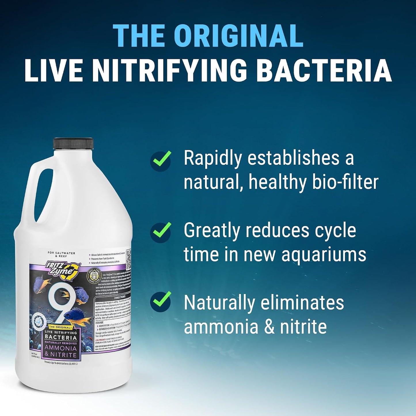 Bacterias nitrificantes para peces salado 64oz